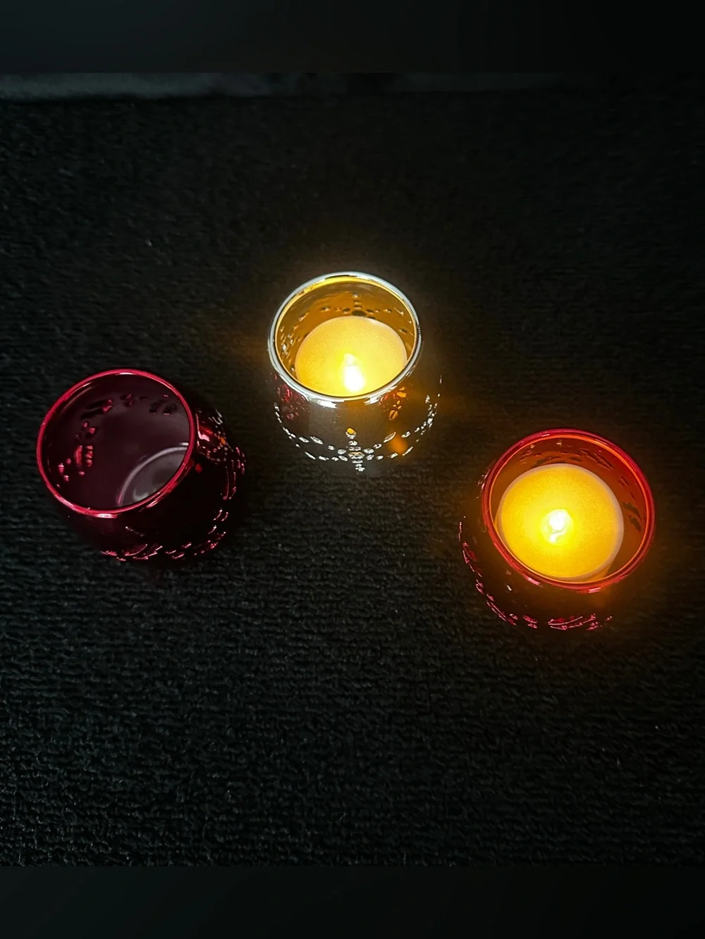 Red & Silver Candle Holders